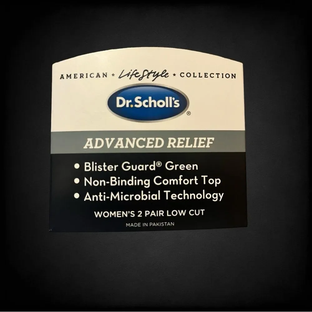 New with Tags Dr Scholls Womens Low Cut Socks Advanced Relief 2-Pair